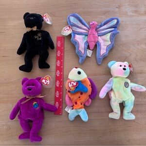 Pack of 5 NWT Beanie Babies from 1999-2000